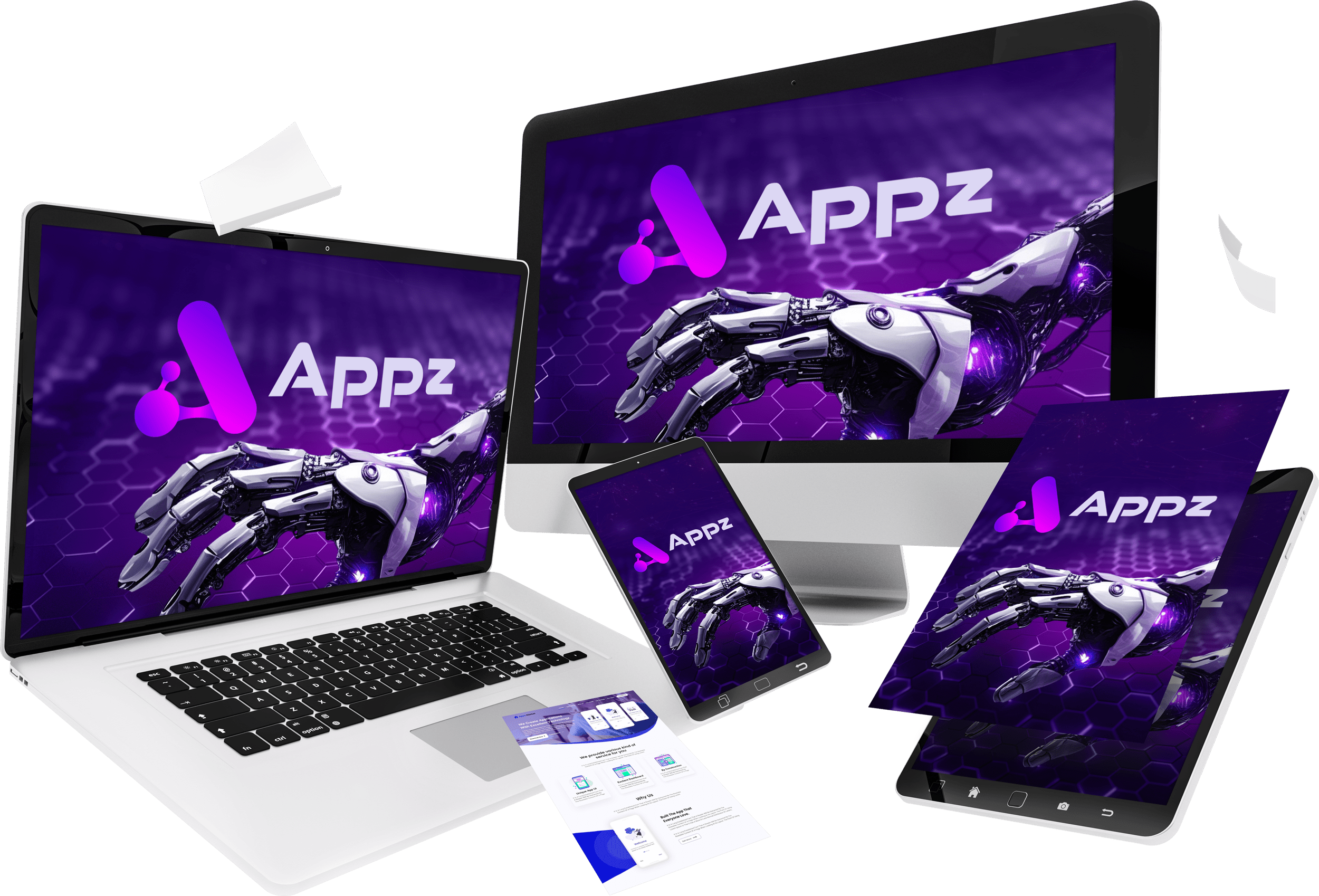 E-cover and mockups of Appz